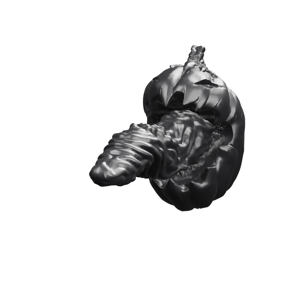 Gloomkin · negro sólido. Render del modelo, sin archivos 3D públicos.