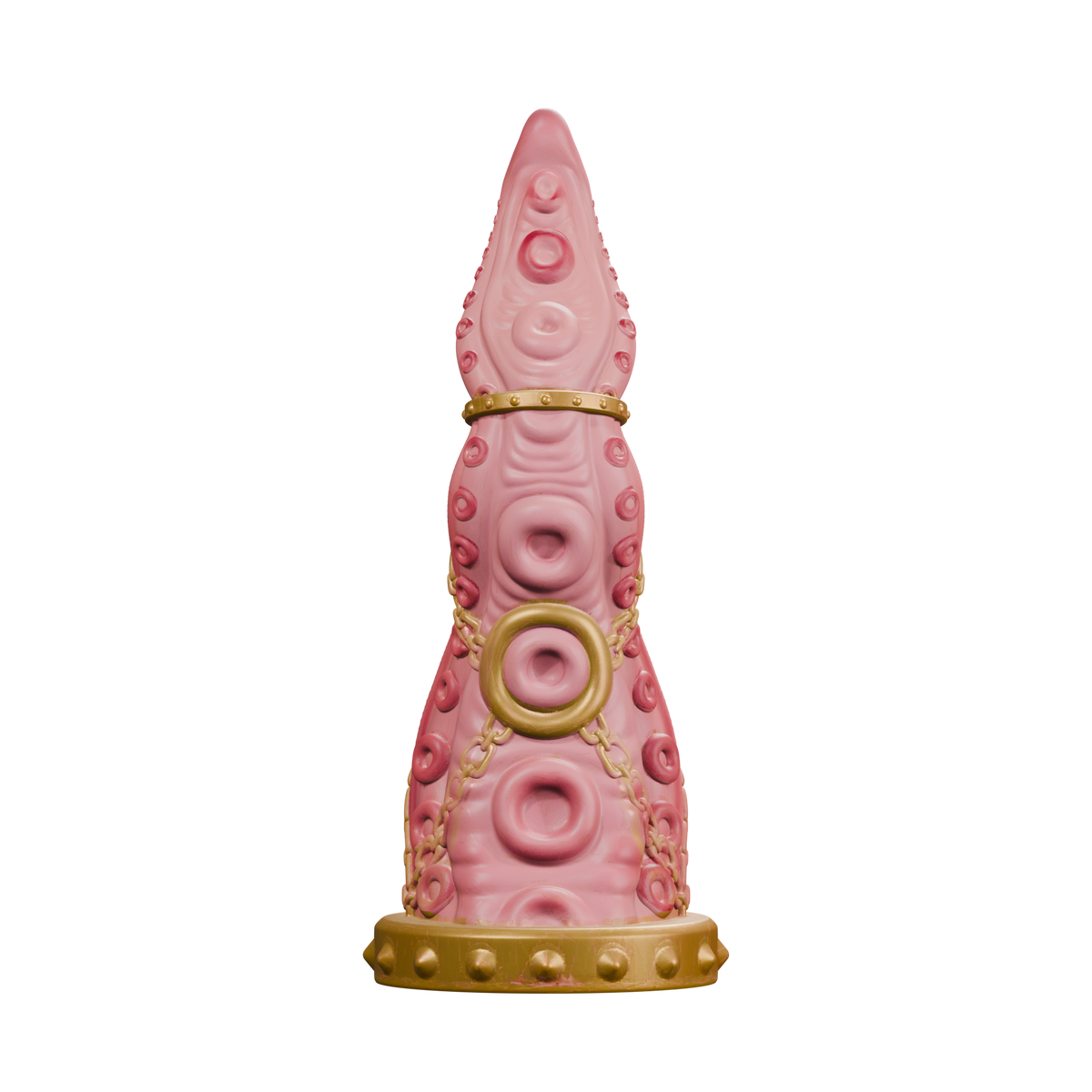 Leviatán · front view · original pink and gold texture. Digital render of detailed manufacturing geometry.