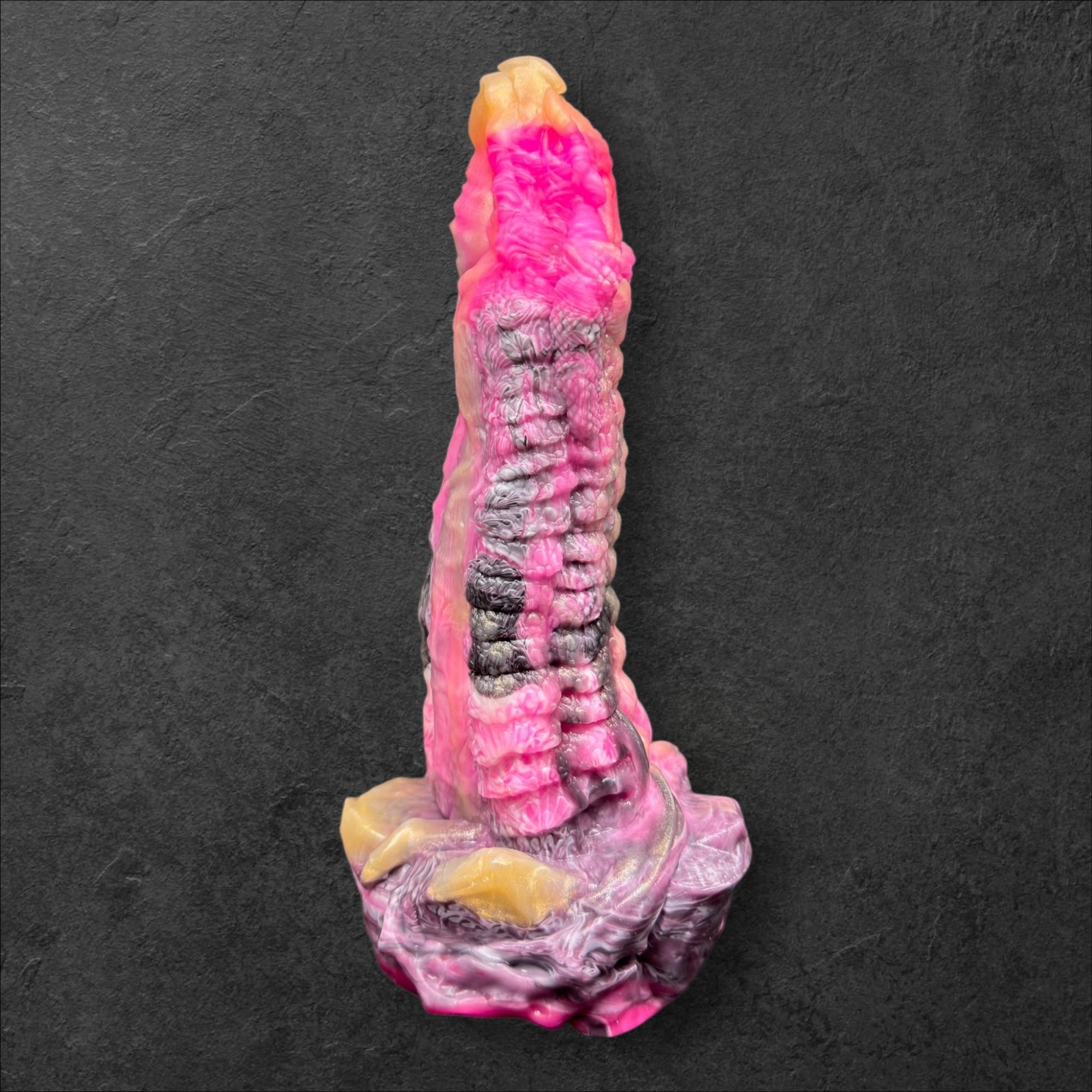 Heavily Scaled Dragon Dildo with Organic Texture. High Quality Platinum Silicone Fantasy Sex Toy Made in Spain by ClimaxLab.