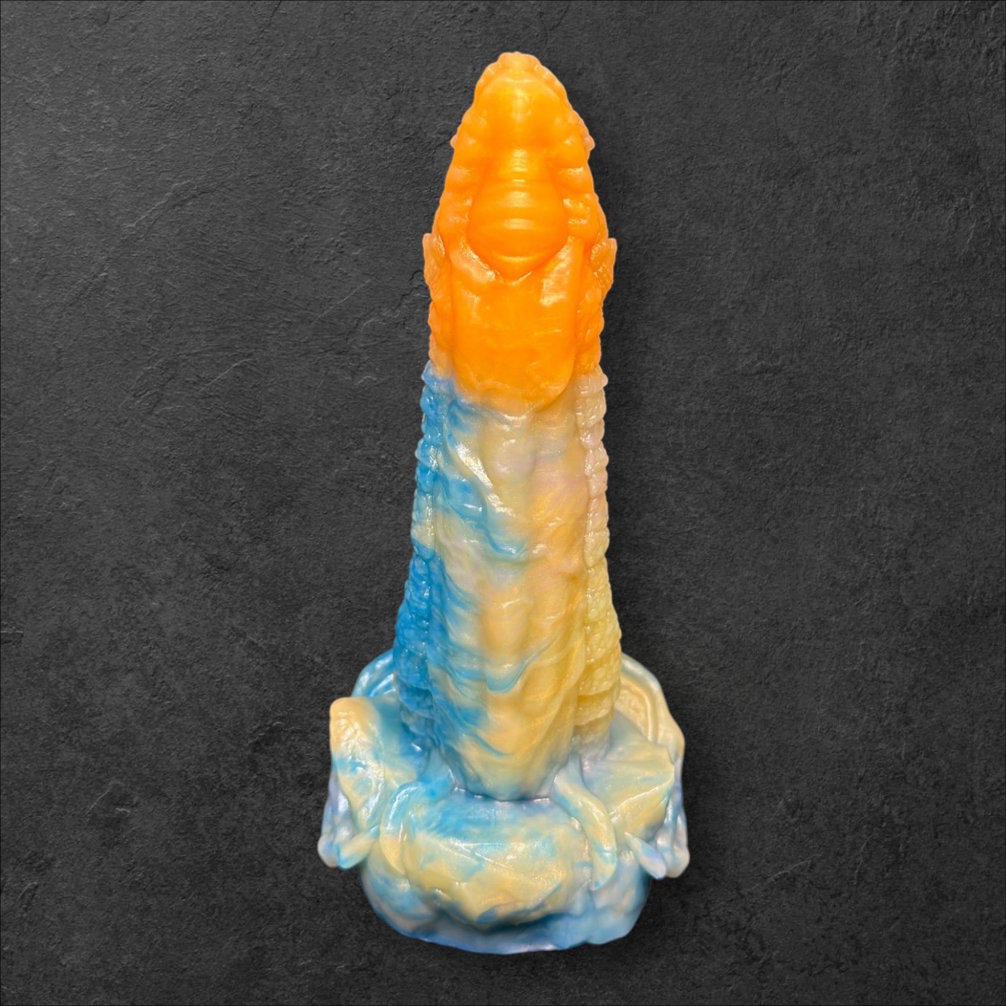 Heavily Scaled Dragon Dildo with Organic Texture. High Quality Platinum Silicone Fantasy Sex Toy Made in Spain by ClimaxLab.