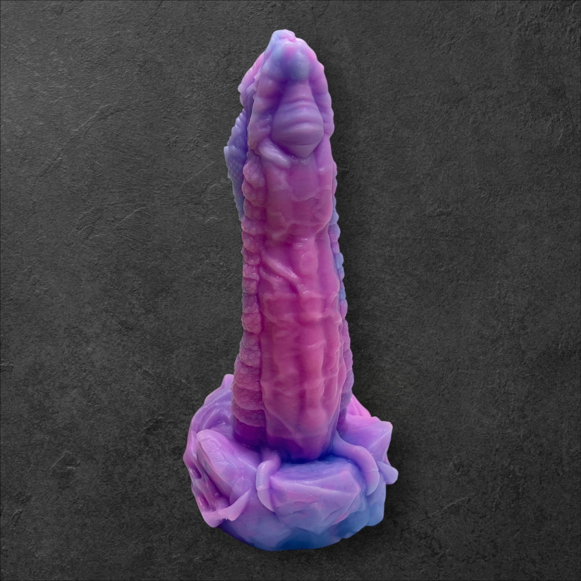 Heavily Scaled Dragon Dildo with Organic Texture. High Quality Platinum Silicone Fantasy Sex Toy Made in Spain by ClimaxLab.
