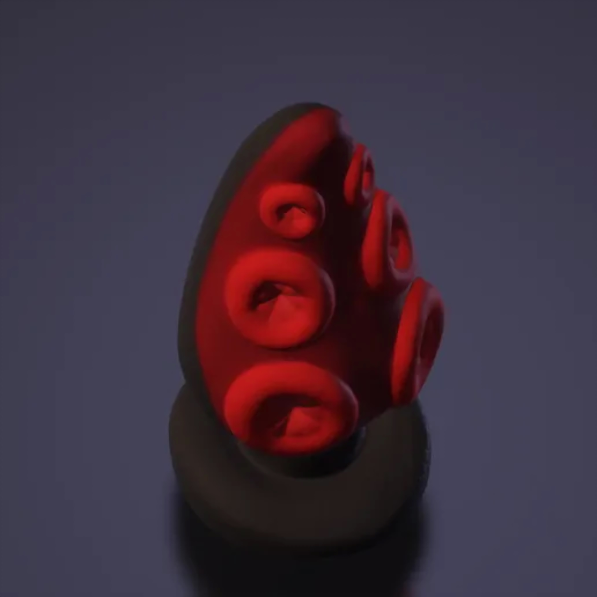 Gilboa fantasy plug, close-up of the octopus-sucker relief — platinum silicone, made in Spain by ClimaxLab.