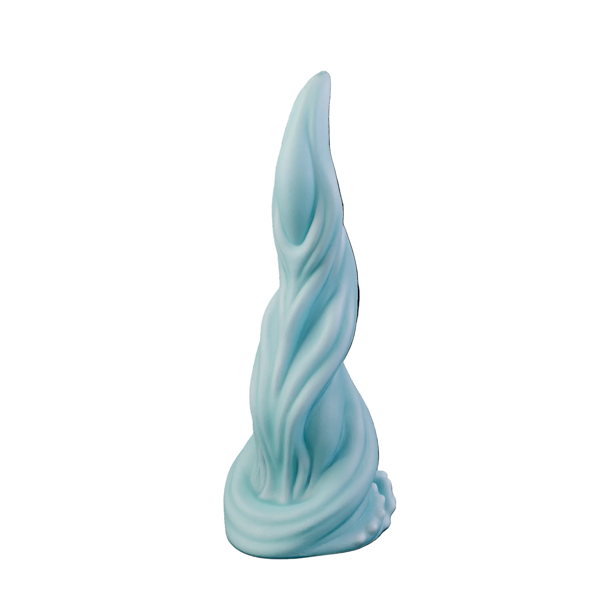 Mercurio Water Tentacle Dildo. Flowing spiral strands with a smooth tapered tip and rippled base. Platinum Silicone by ClimaxLab.