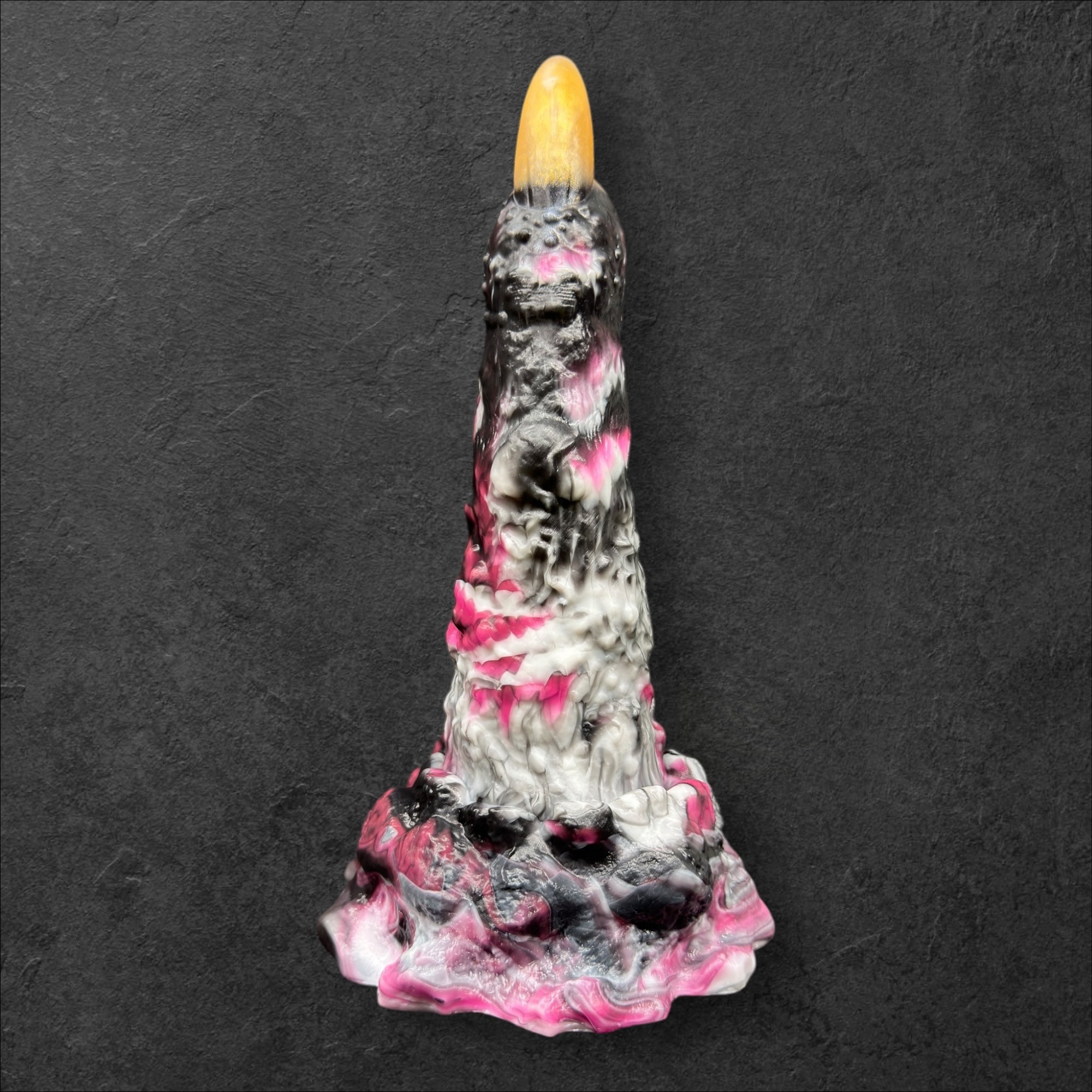 MORVA Fantasy Dildo. Rough monstrous finger texture with curved shape for internal massage. Invasive dark fantasy toy made of Platinum Silicone by ClimaxLab.