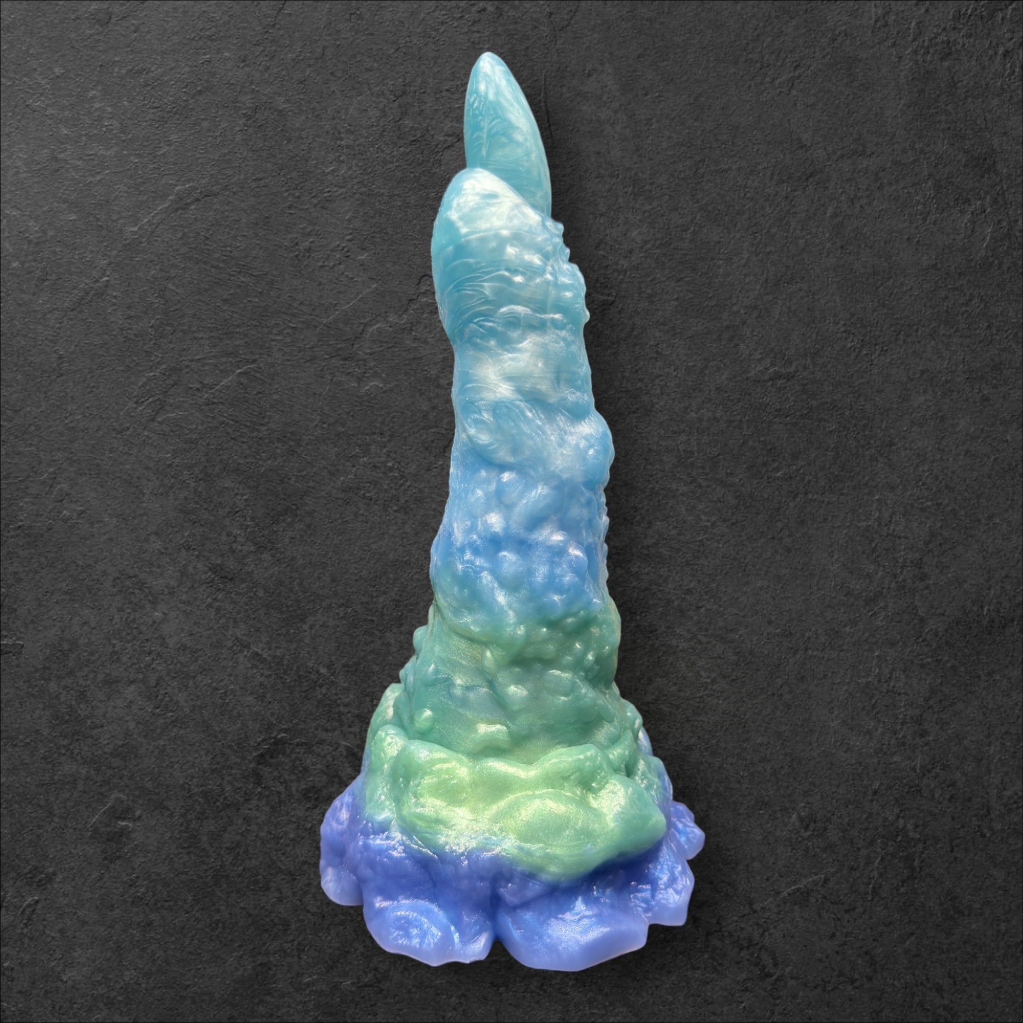 MORVA Fantasy Dildo. Rough monstrous finger texture with curved shape for internal massage. Invasive dark fantasy toy made of Platinum Silicone by ClimaxLab.