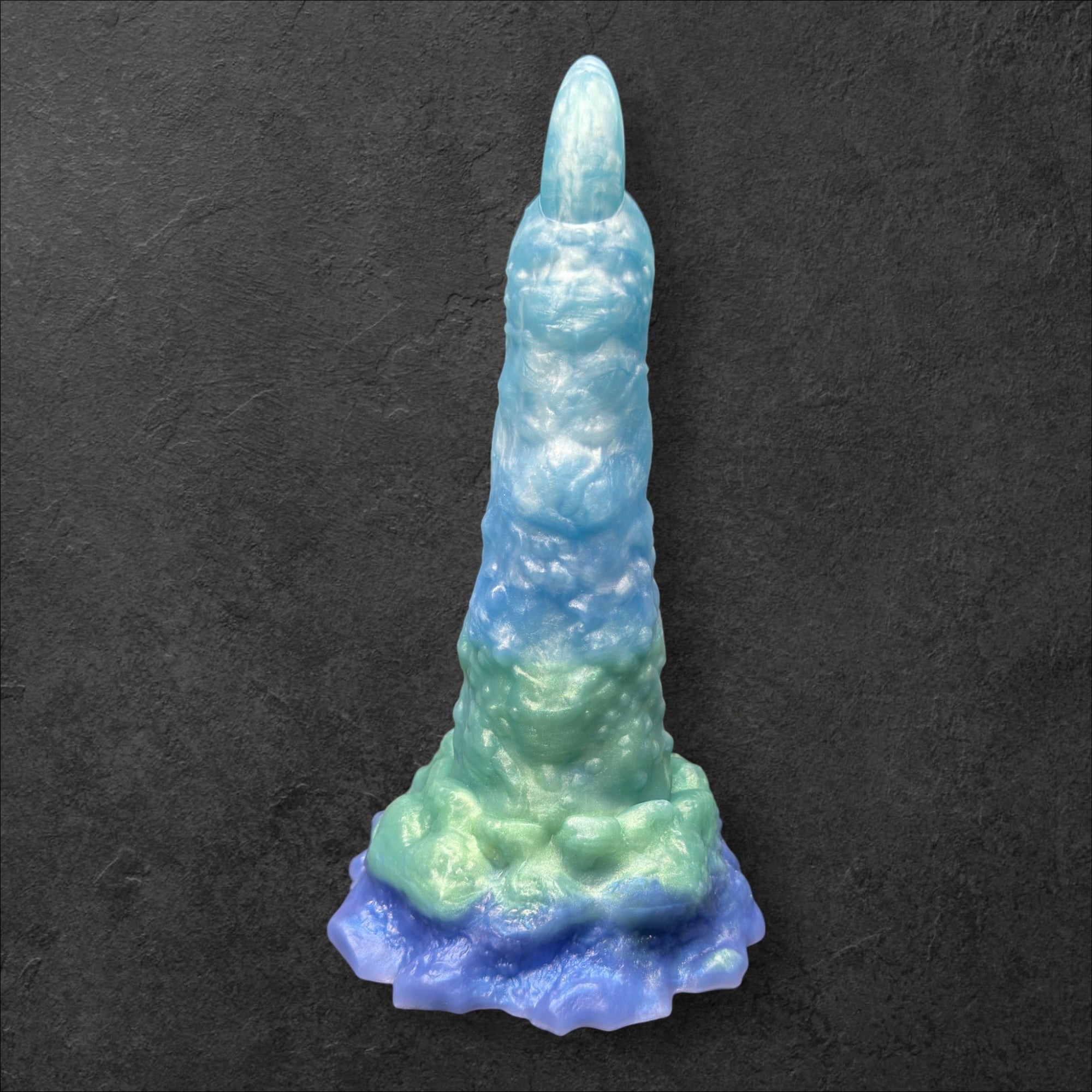 MORVA Fantasy Dildo. Rough monstrous finger texture with curved shape for internal massage. Invasive dark fantasy toy made of Platinum Silicone by ClimaxLab.