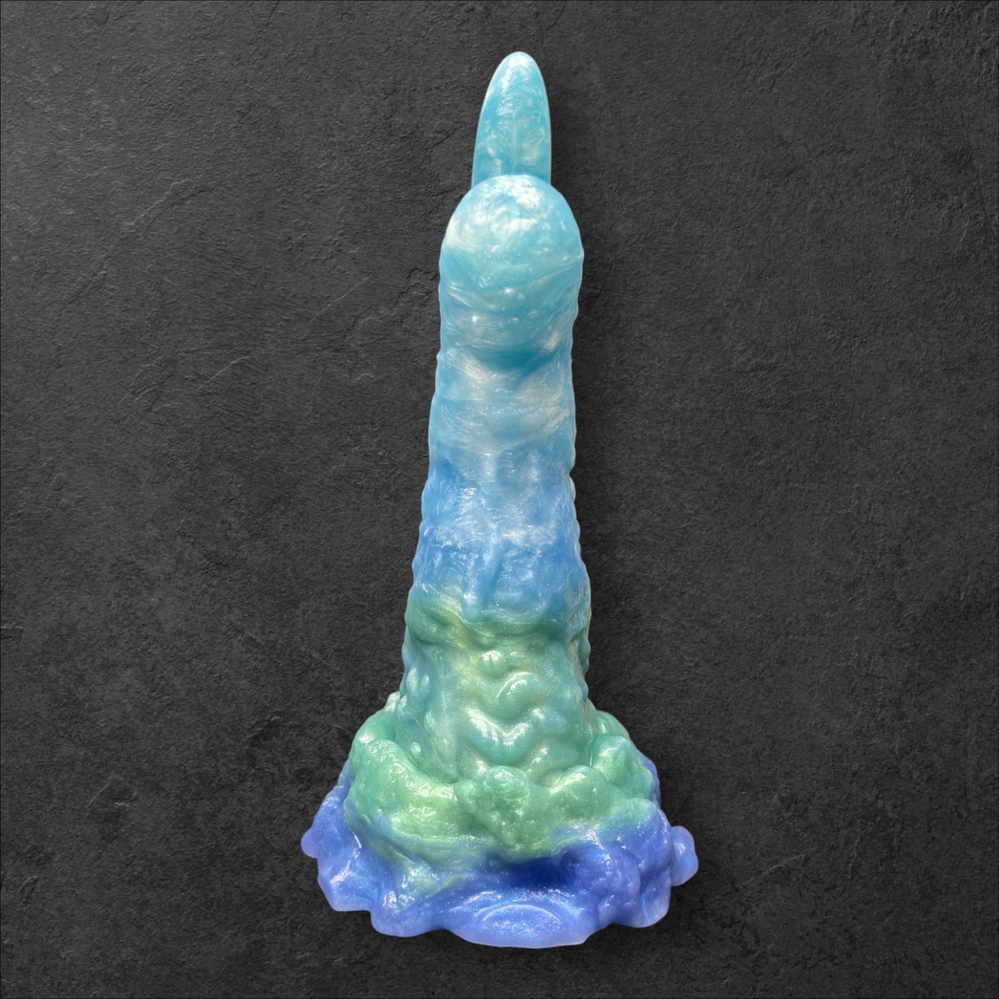 MORVA Fantasy Dildo. Rough monstrous finger texture with curved shape for internal massage. Invasive dark fantasy toy made of Platinum Silicone by ClimaxLab.