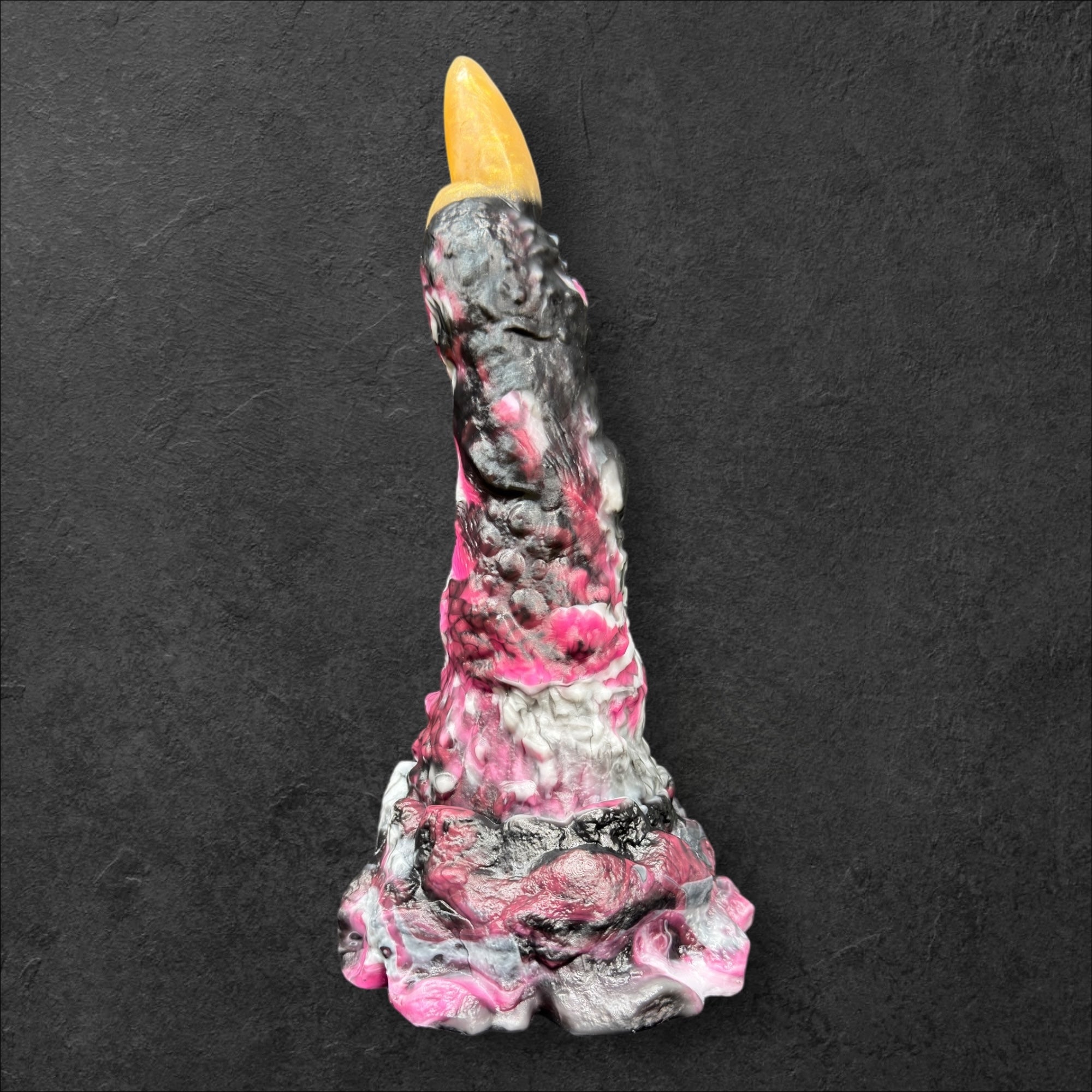 MORVA Fantasy Dildo. Rough monstrous finger texture with curved shape for internal massage. Invasive dark fantasy toy made of Platinum Silicone by ClimaxLab.