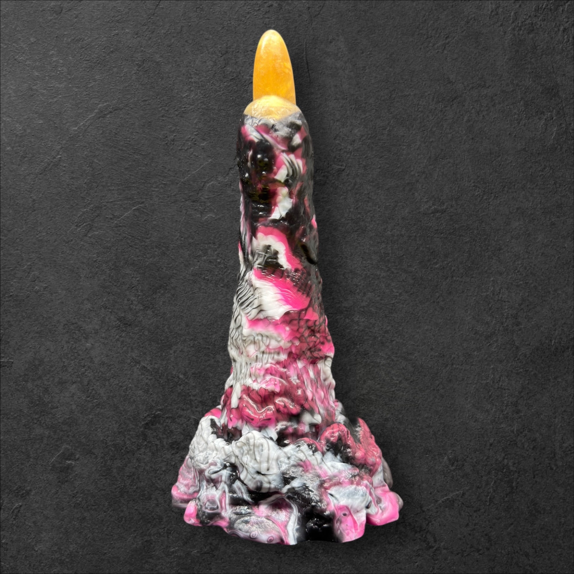 MORVA Fantasy Dildo. Rough monstrous finger texture with curved shape for internal massage. Invasive dark fantasy toy made of Platinum Silicone by ClimaxLab.