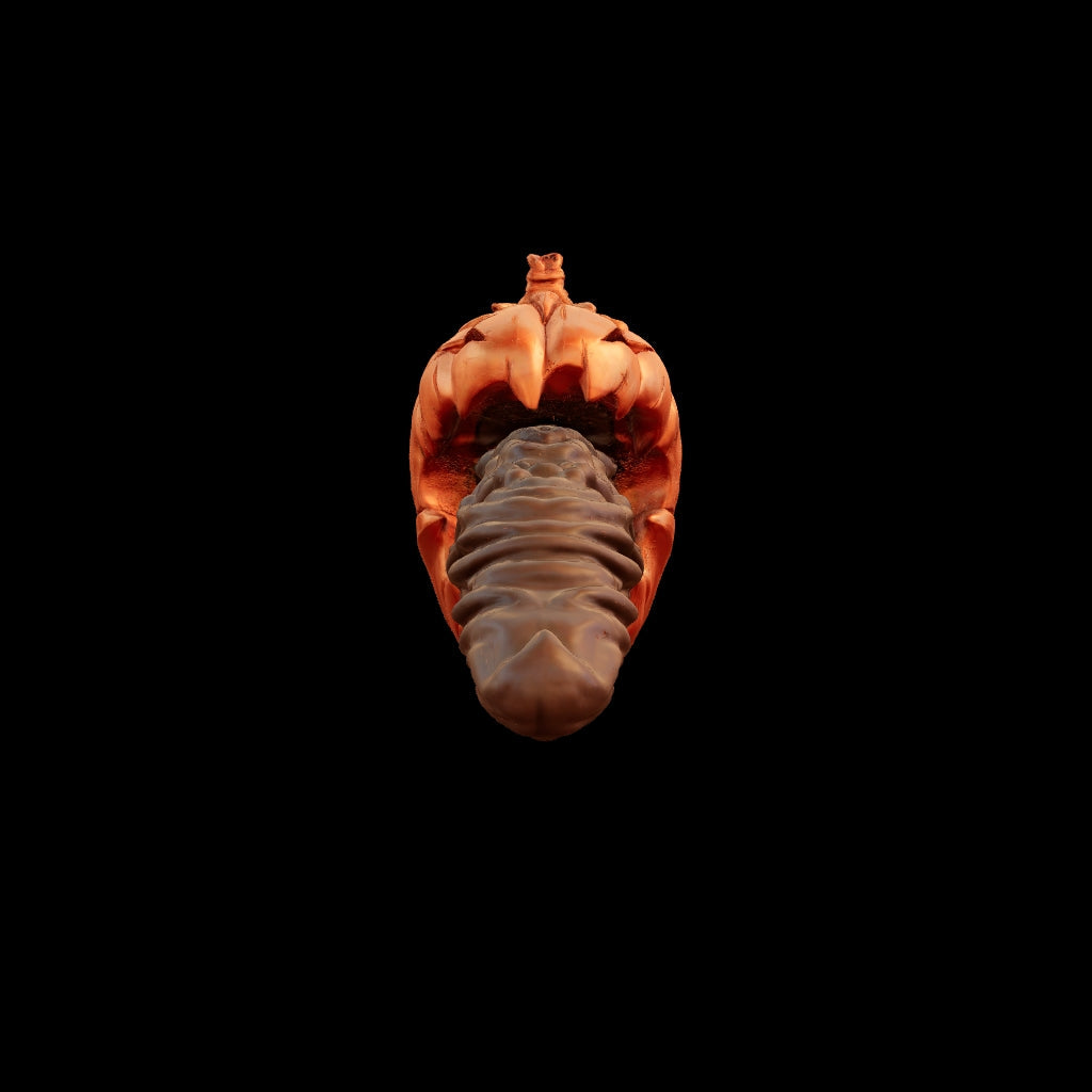 Gloomkin Fantasy Dildo by ClimaxLab. Halloween Pumpkin Base with Ribbed Tongue Texture. Handcrafted Platinum Silicone Toy.