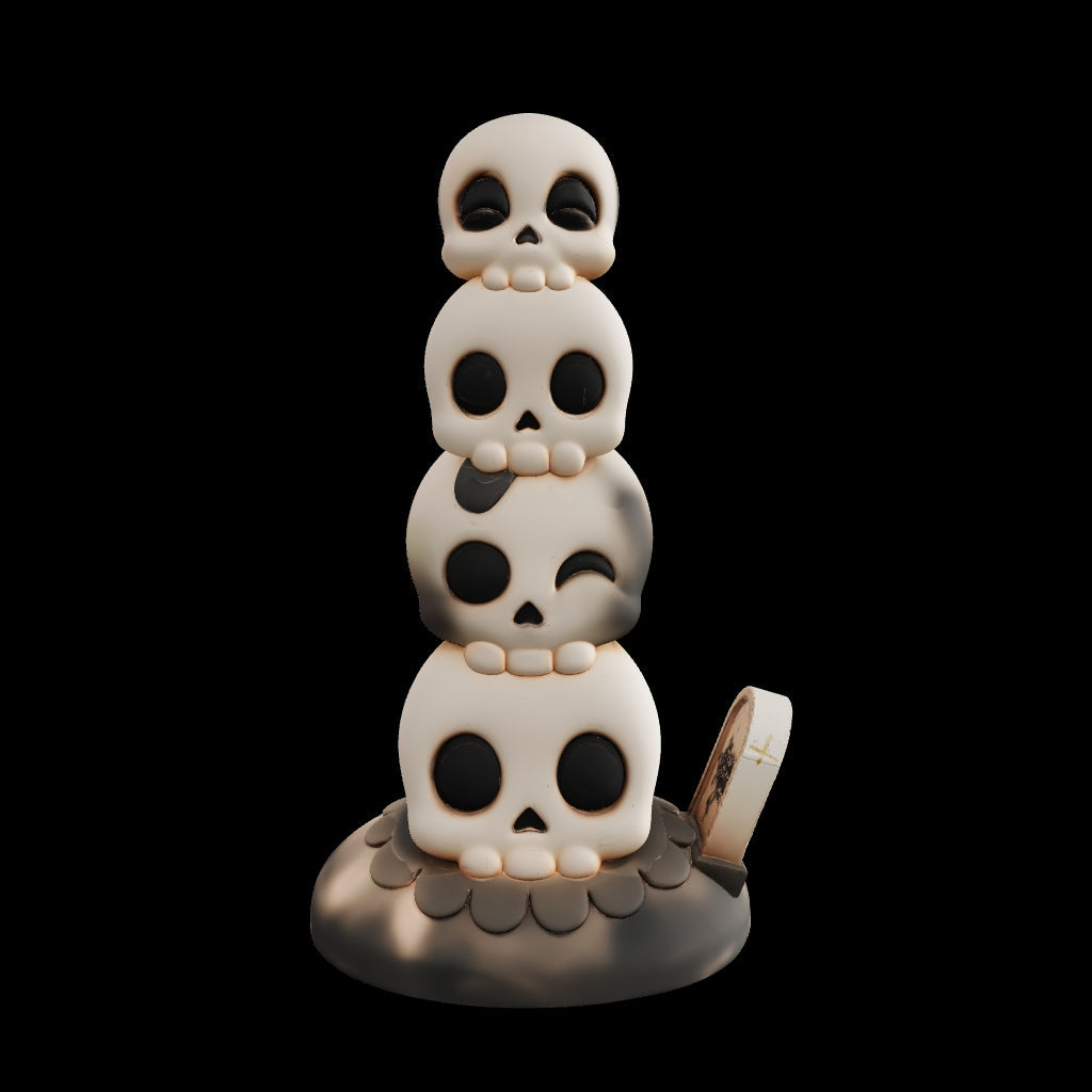Tower of Souls Dildo with Stacked Skulls Texture. Platinum Silicone Fantasy Toy by ClimaxLab.