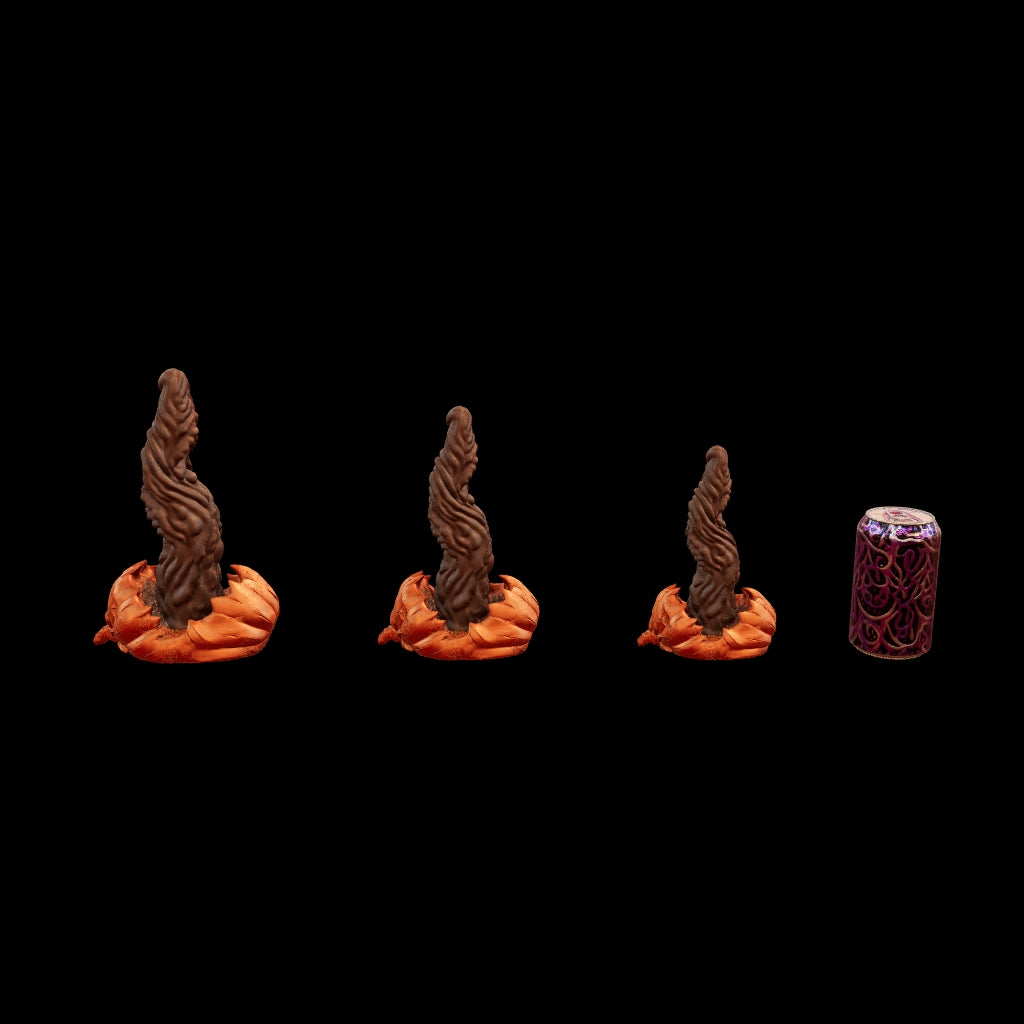 Gloomkin Fantasy Dildo by ClimaxLab. Halloween Pumpkin Base with Ribbed Tongue Texture. Handcrafted Platinum Silicone Toy.