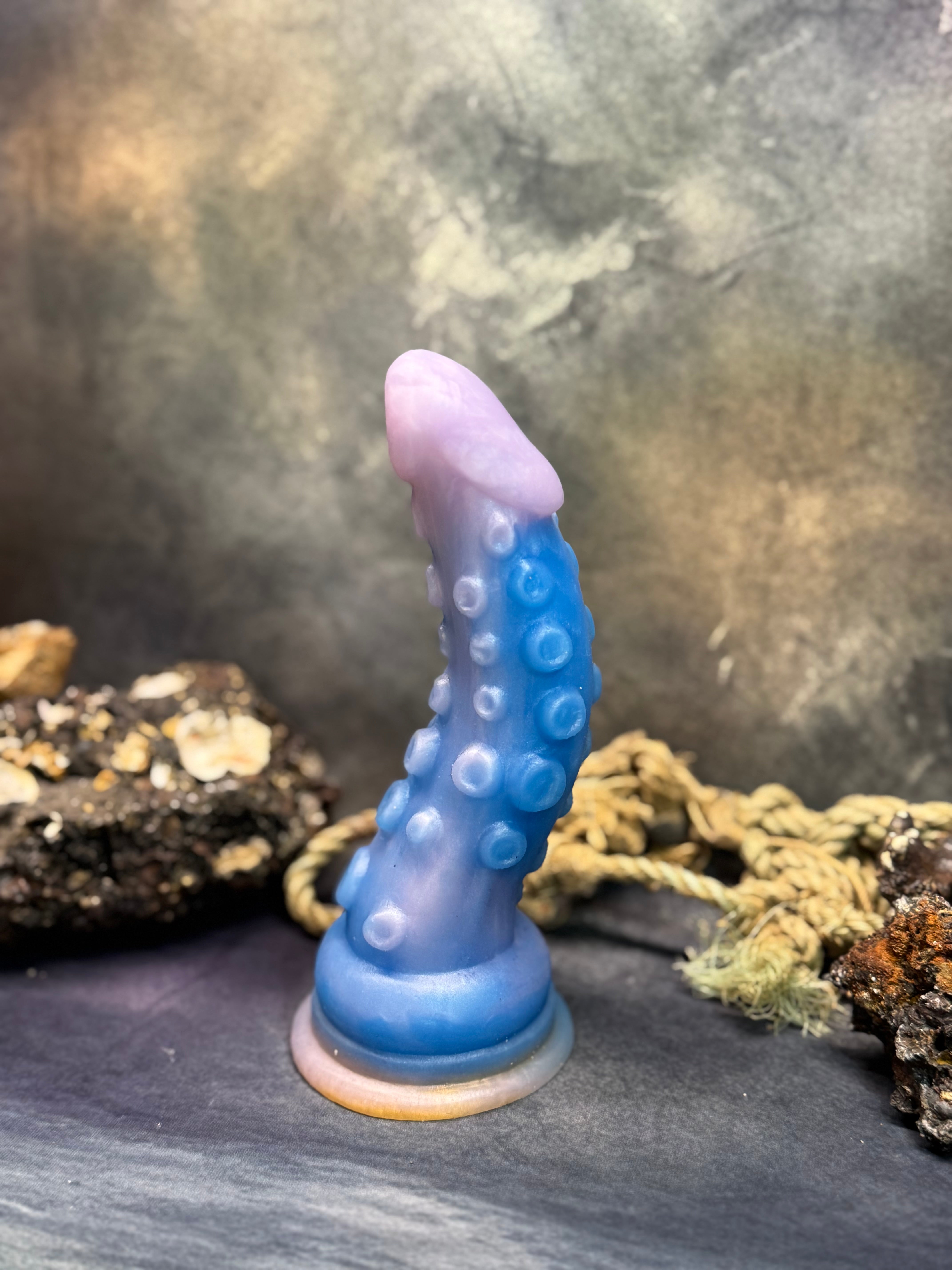 Tentacle Dildo with Suction Cups and Organic Texture. Sea Monster Silicone Toy. Custom Fantasy by ClimaxLab.