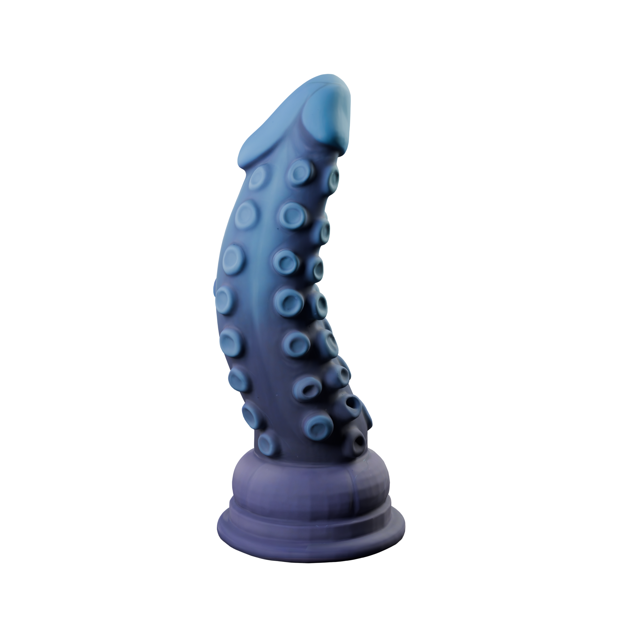 El Primer Hijo del Abismo tentacle dildo covered in suction cups, rear view — platinum silicone fantasy toy handmade in Spain by ClimaxLab.