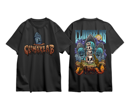 Offizielles Climax Lab markengebundenes T-Shirt. Hochwertiges schwarzes Baumwoll-Shirt. Kleidung für Fantasy Sammler.