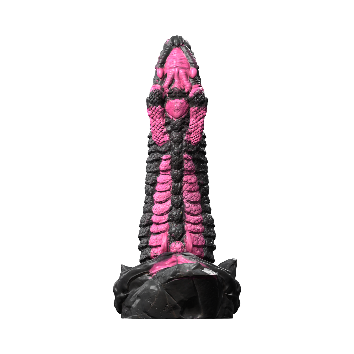 Madre de Dragones · vista trasera · negro y rosa · render del modelo detallado, sin fondo. Colores de ejemplo para personalización.