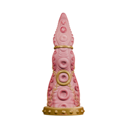 Leviatán · front view · original pink and gold texture. Digital render of detailed manufacturing geometry.