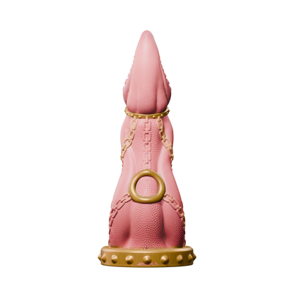 Leviatán · rear view · original pink and gold texture. Digital render of detailed manufacturing geometry.