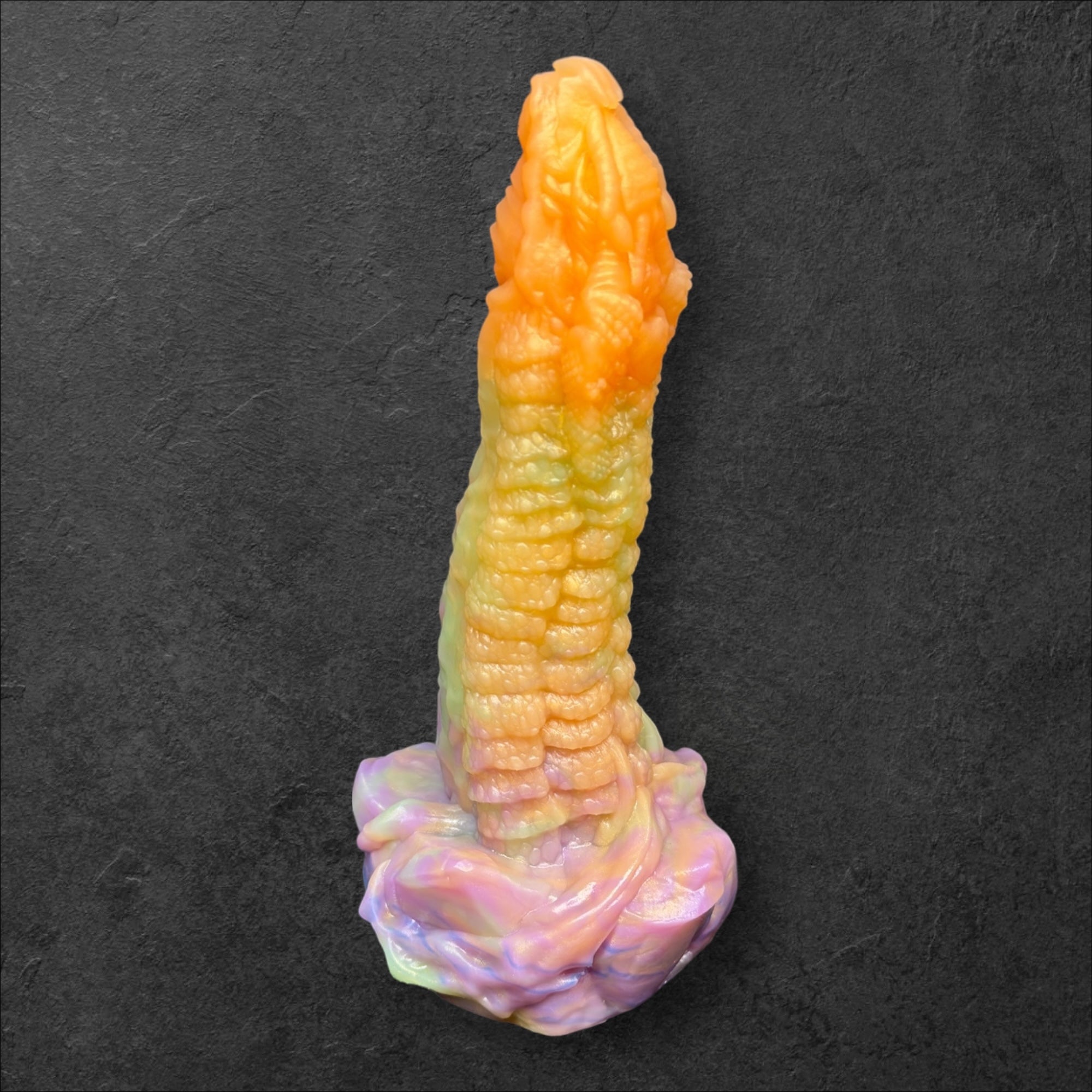 Heavily Scaled Dragon Dildo with Organic Texture. High Quality Platinum Silicone Fantasy Sex Toy Made in Spain by ClimaxLab.