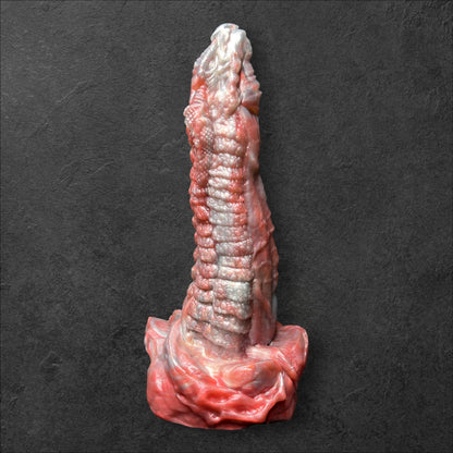 Heavily Scaled Dragon Dildo with Organic Texture. High Quality Platinum Silicone Fantasy Sex Toy Made in Spain by ClimaxLab.