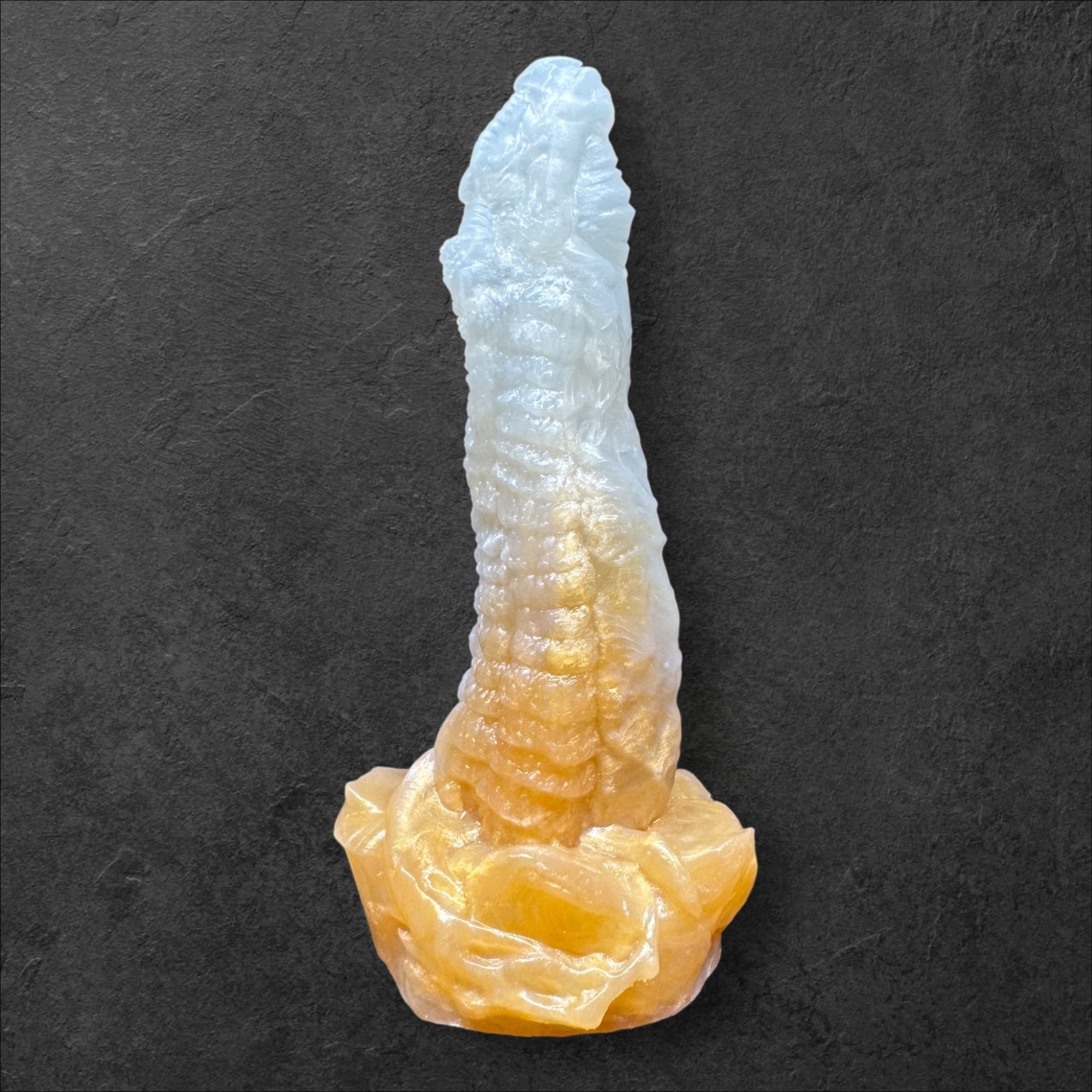 Heavily Scaled Dragon Dildo with Organic Texture. High Quality Platinum Silicone Fantasy Sex Toy Made in Spain by ClimaxLab.