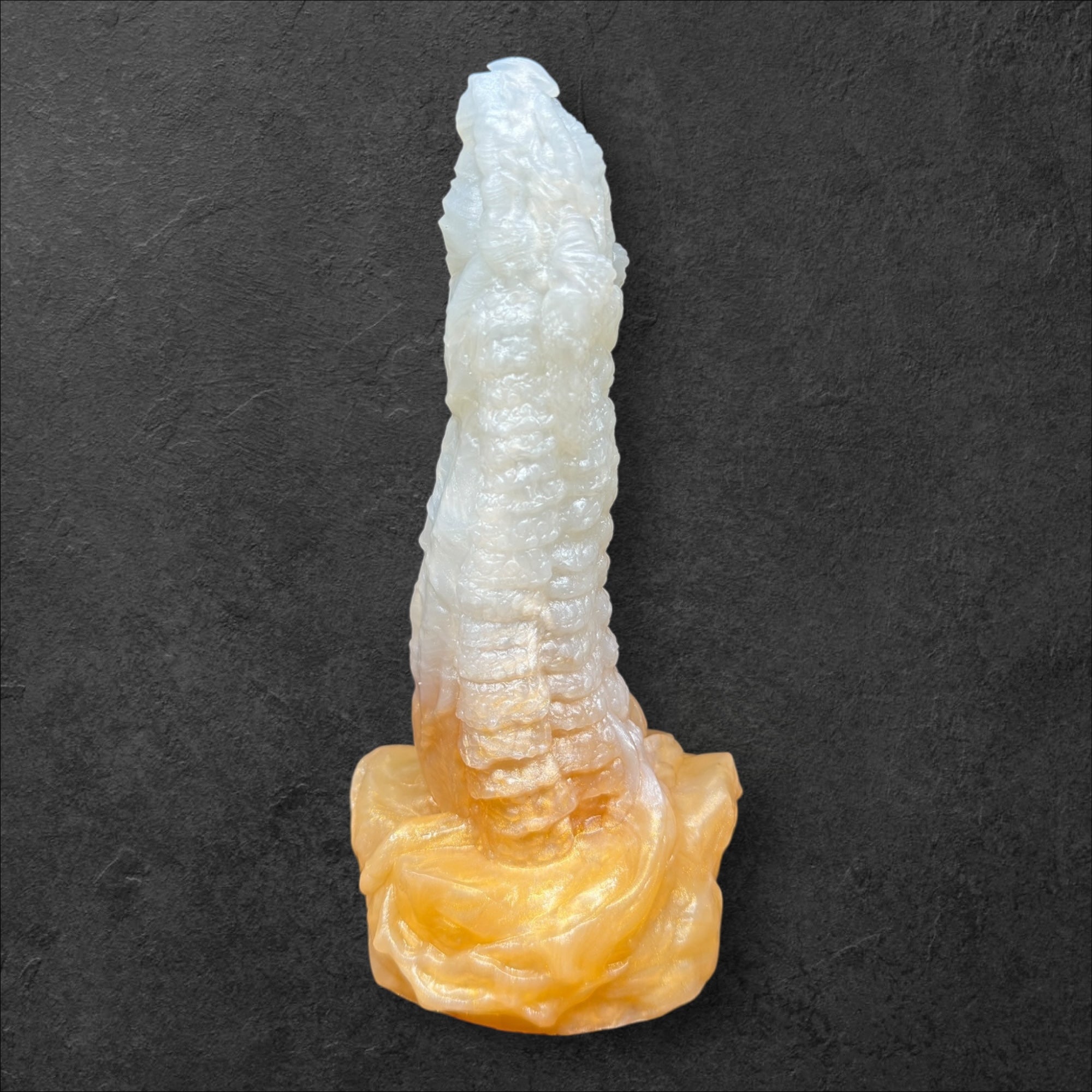 Heavily Scaled Dragon Dildo with Organic Texture. High Quality Platinum Silicone Fantasy Sex Toy Made in Spain by ClimaxLab.