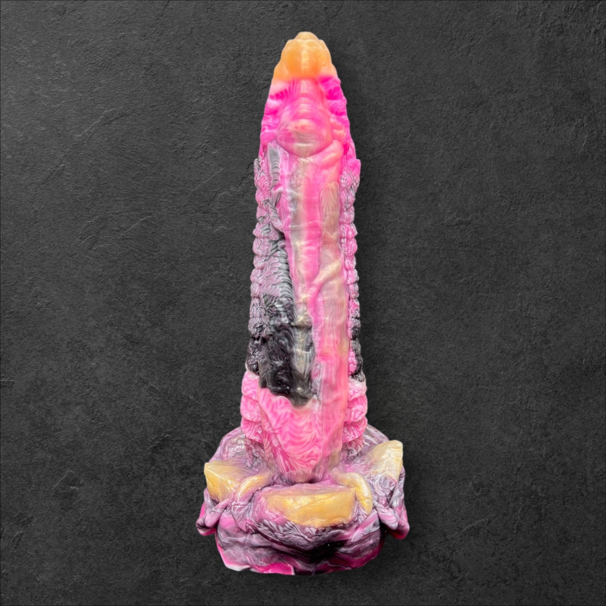 Heavily Scaled Dragon Dildo with Organic Texture. High Quality Platinum Silicone Fantasy Sex Toy Made in Spain by ClimaxLab.