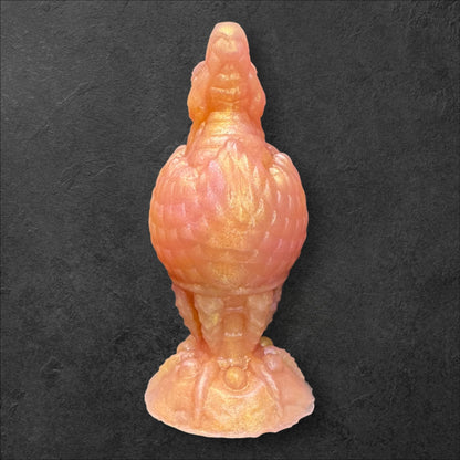 The Fire Egg Fantasy Plug. Œuf de dragon texturé avec tête en éclosion à la pointe et base de sécurité en griffe de dragon sculptée. Silicone Platine par ClimaxLab.