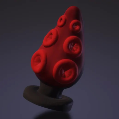 Gilboa fantasy tentacle butt plug in platinum silicone, three-quarter view — octopus-sucker texture, body-safe, made in Spain by ClimaxLab.