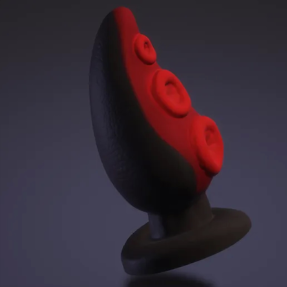 Gilboa fantasy tentacle plug, side view with flared base — platinum silicone, ClimaxLab.