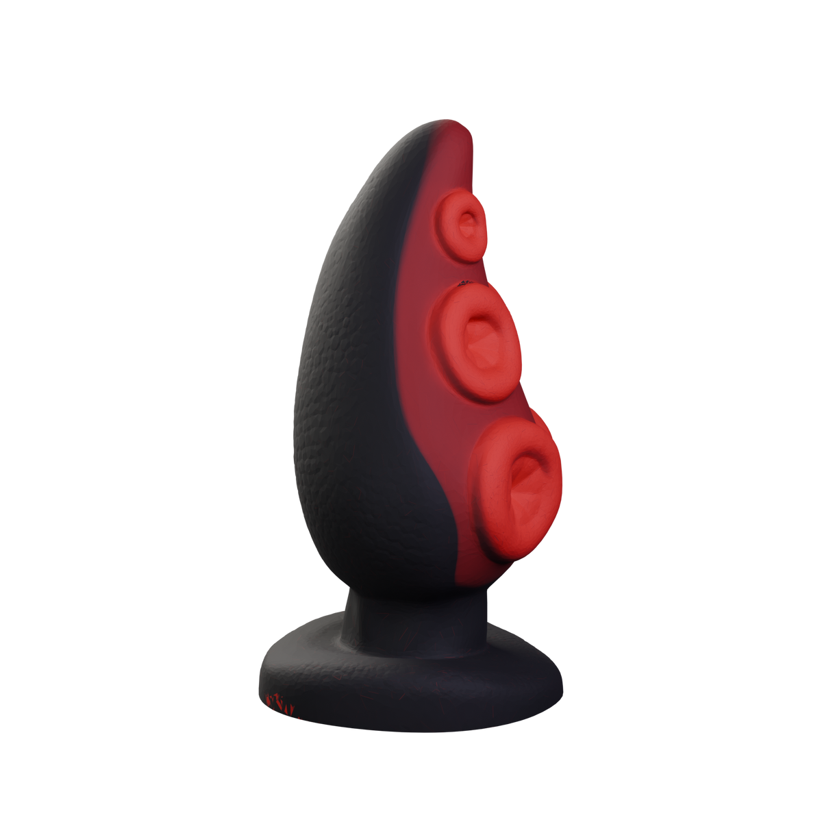 Gilboa tentacle butt plug covered in octopus suckers, side profile — platinum silicone made in Spain by ClimaxLab.