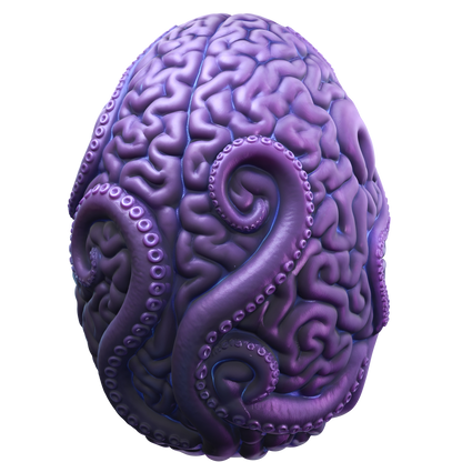 Huevo kegel Vorrn de silicona platino, circunvoluciones cerebrales y tentáculos · ClimaxLab · talla XL (11,0×7,5 cm)