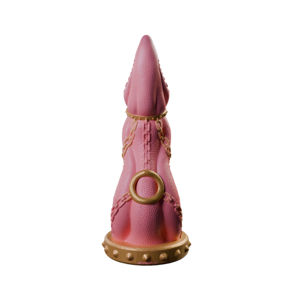 Leviatan Tentacle Dildo rear view with studded flared base for stability. ClimaxLab fantasy sex toy.