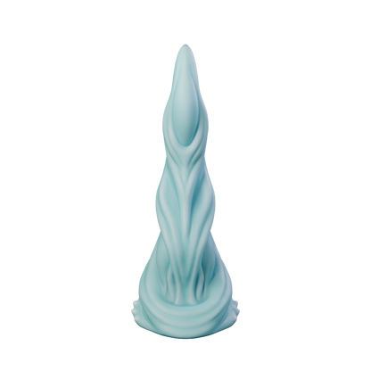 Mercurio Water Tentacle Dildo front view. Fluid sculpted strands, body-safe platinum silicone by ClimaxLab.