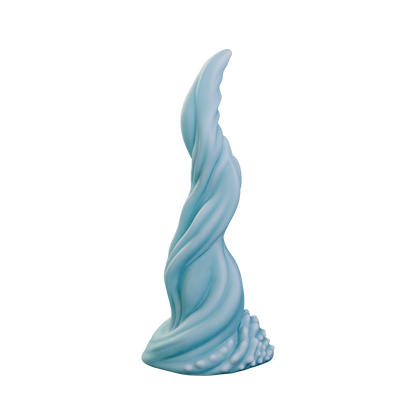 Mercurio Water Tentacle Dildo side profile with gentle curve and smooth flowing texture. ClimaxLab fantasy sex toy.