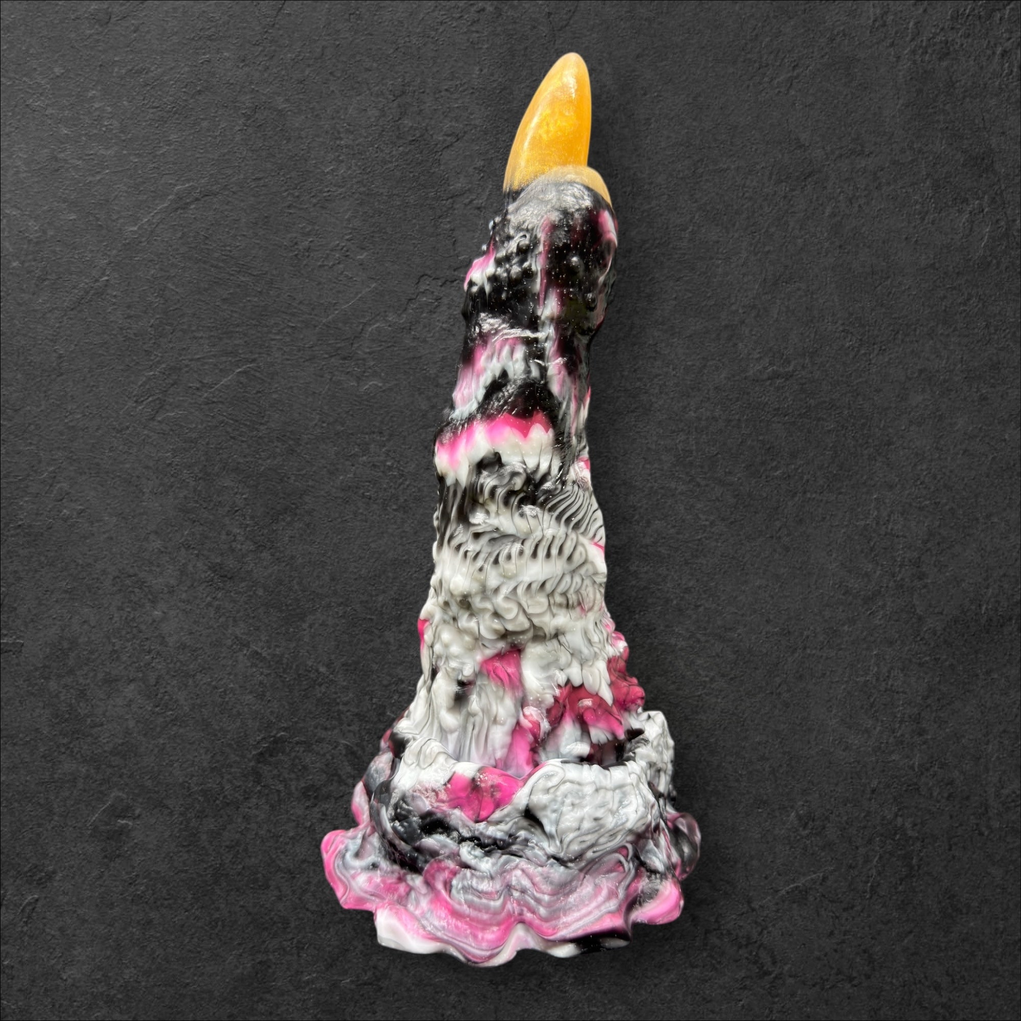 MORVA Fantasy Dildo. Rough monstrous finger texture with curved shape for internal massage. Invasive dark fantasy toy made of Platinum Silicone by ClimaxLab.