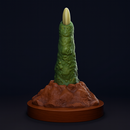 MORVA Fantasy Dildo. Rough monstrous finger texture with curved shape for internal massage. Invasive dark fantasy toy made of Platinum Silicone by ClimaxLab.