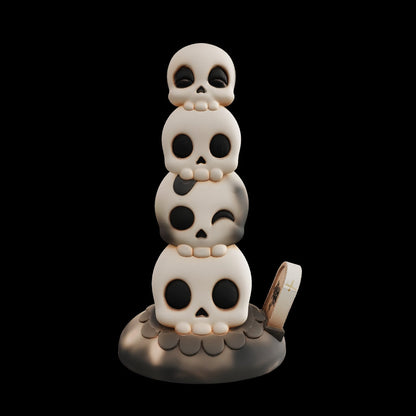 Tower of Souls Dildo with Stacked Skulls Texture. Platinum Silicone Fantasy Toy by ClimaxLab.