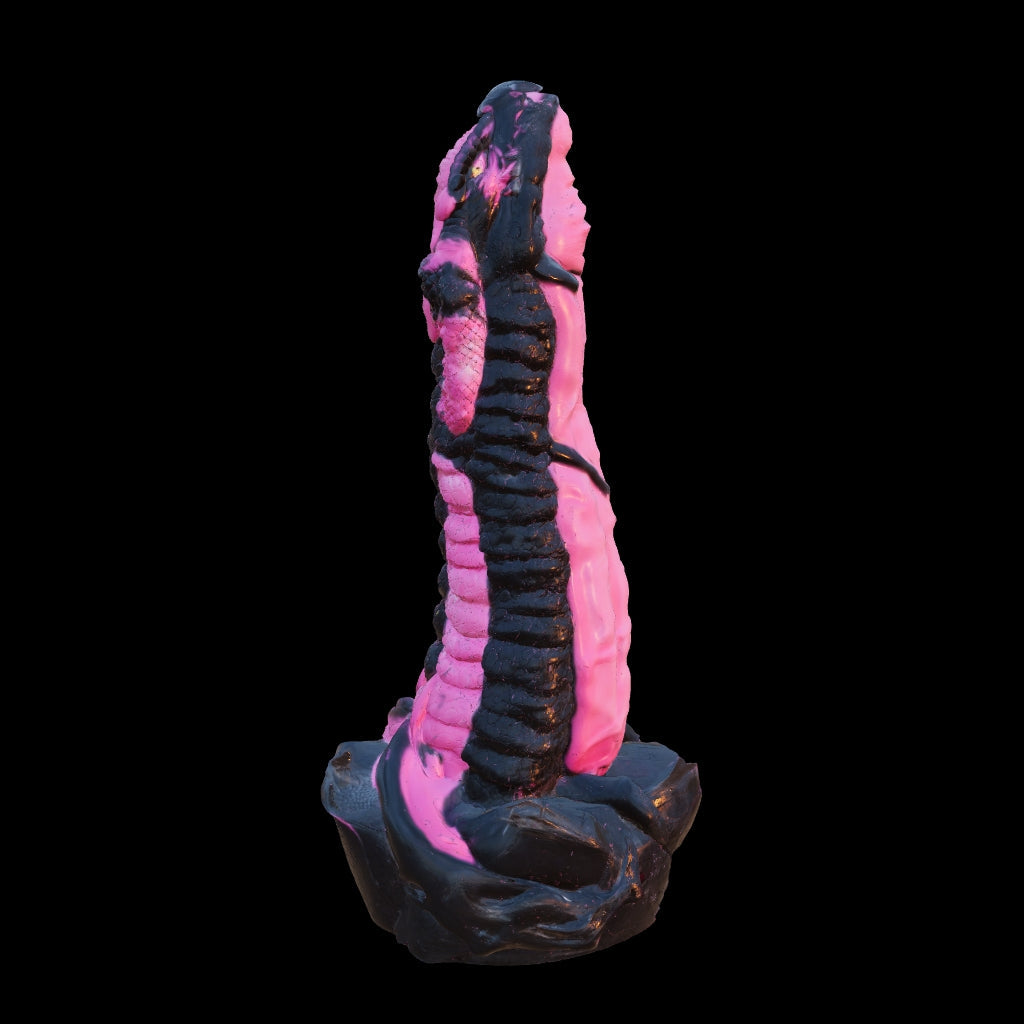 Heavily Scaled Dragon Dildo with Organic Texture. High Quality Platinum Silicone Fantasy Sex Toy Made in Spain by ClimaxLab.