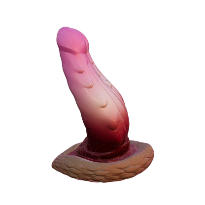 Wyrm Hemis twin-tip fantasy dragon dildo — interactive 3D model in textured platinum silicone, made in Spain by ClimaxLab.