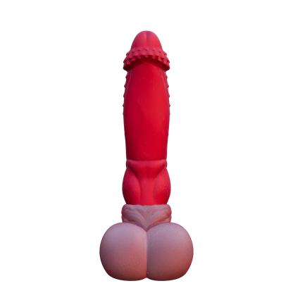 Kaelis fantasy feline dildo — interactive 3D model in textured platinum silicone, made in Spain by ClimaxLab.
