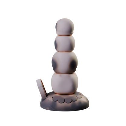 Torrealmas stacked skulls dildo, rear view — platinum silicone fantasy toy by ClimaxLab.