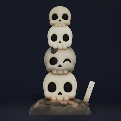 Tower of Souls Dildo with Stacked Skulls Texture. Platinum Silicone Fantasy Toy by ClimaxLab.